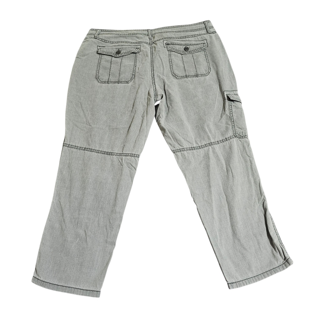 Sonoma Cargo Capri Cropped Pants Light Gray Cotton Lightweight Womens Size 16 - Picture 5 of 13